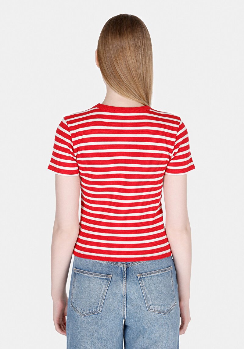 Afișați detalii pentru Tricou Cu Maneca Scurta De Dama Roşu Slim Fit  Cl1073208