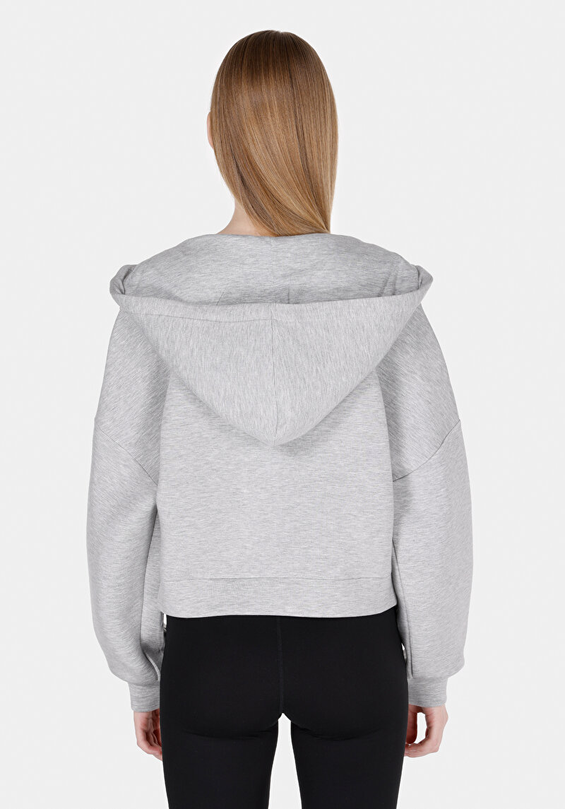 Imagine a Regular Fit Hooded Drept Drept Femei Gri Hanorac