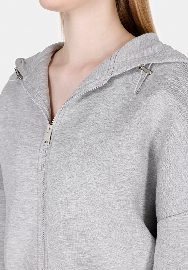 Imagine a Regular Fit Hooded Drept Drept Femei Gri Hanorac