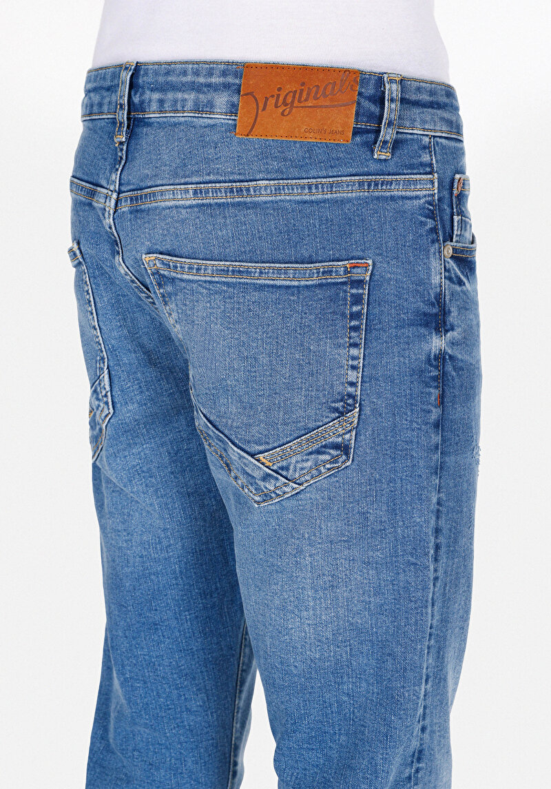 Afișați detalii pentru Skinny Fit Talie Joasă Picior Îngust Blugi Din Denim Pentru Bărbați