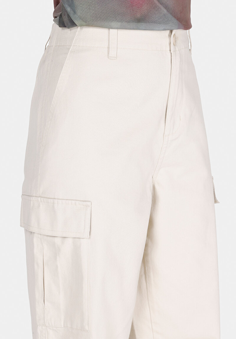 Afișați detalii pentru Regular Fit Talie Înaltă Picior Lat Pantaloni Bej Pentru Femei