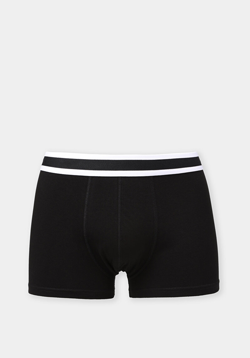 Imagine a Boxer Negru Pentru Bărbați Cu İmprimeu Modern Fit