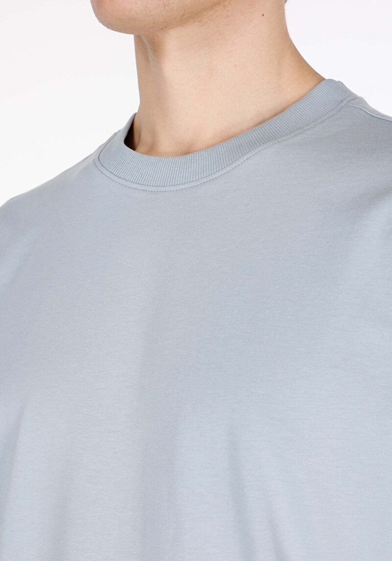 Imagine a Comfort Fit Round Neck Drept Bărbați Albastru Tricou Cu Mânecă Scurtă