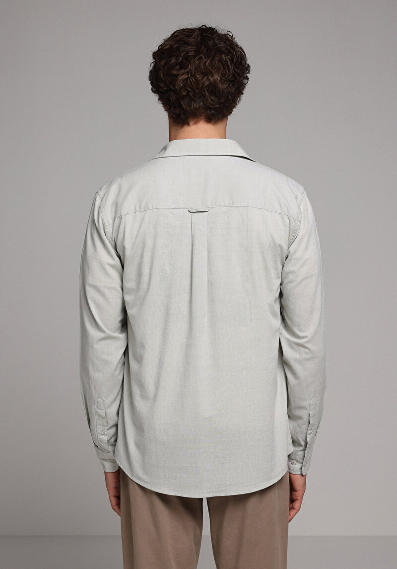 Imagine a Camasa Cu Maneca Lunga De Barbati Verde Regular Fit Cl1073846