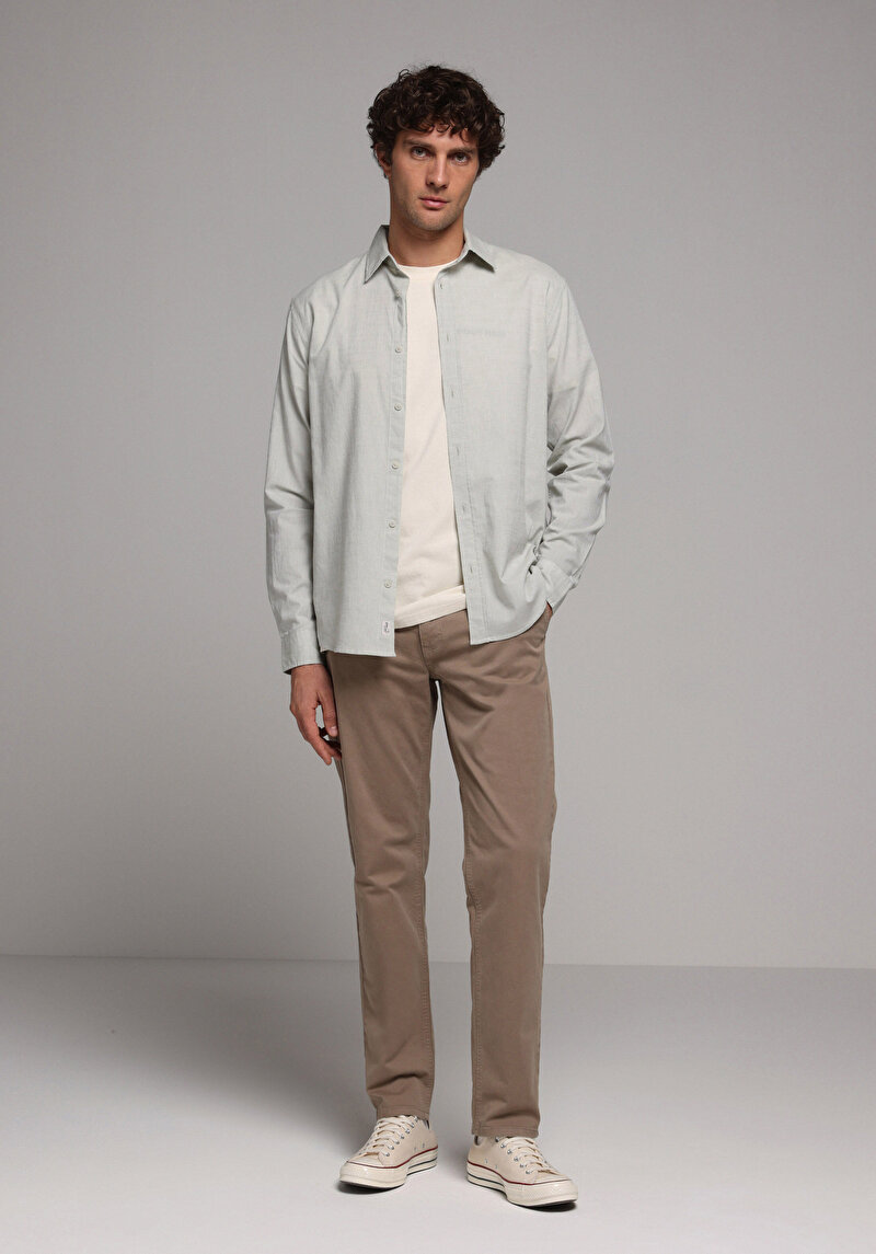 Imagine a Camasa Cu Maneca Lunga De Barbati Verde Regular Fit Cl1073846