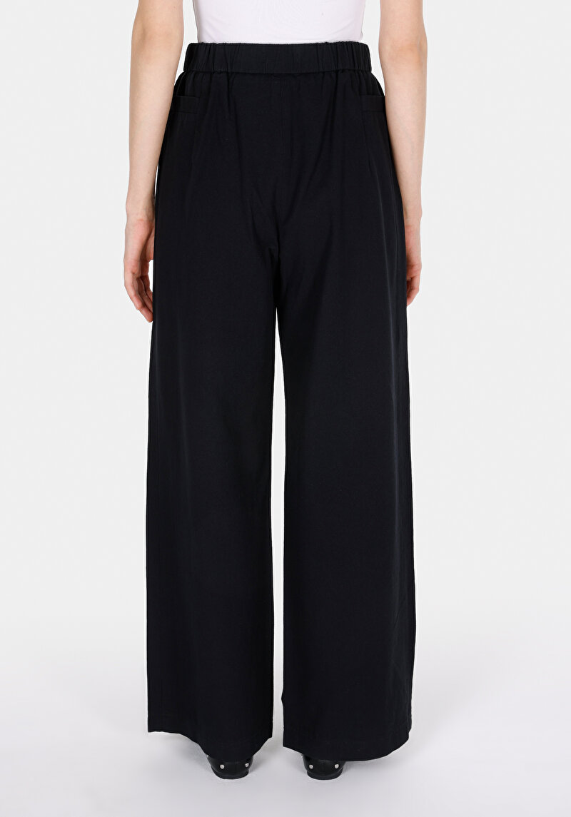 Imagine a Regular Fit Talie Înaltă Picior Larg Pantaloni Negri Pentru Femei