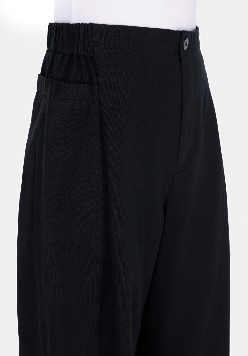 Afișați detalii pentru Regular Fit Talie Înaltă Picior Larg Pantaloni Negri Pentru Femei