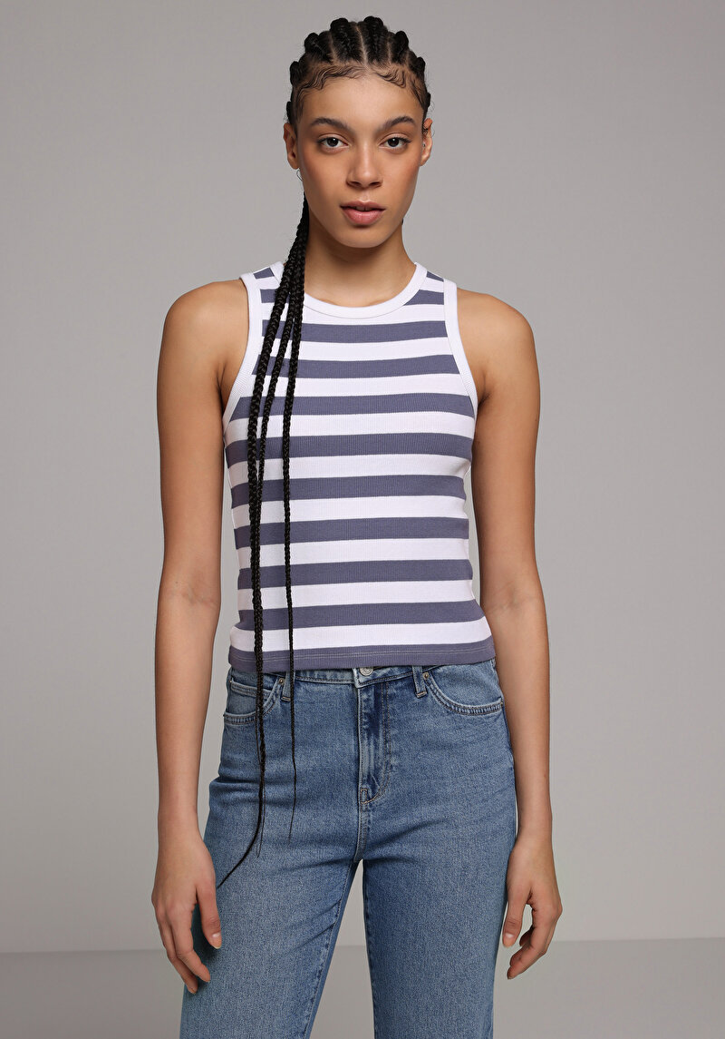 Imagine a Maiou De Dama Albastru Slim Fit Cl1074824