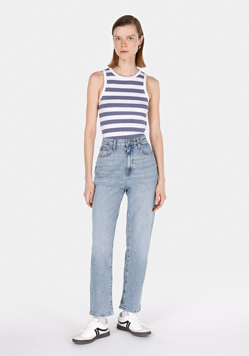 Afișați detalii pentru Maiou De Dama Albastru Slim Fit  Cl1074824