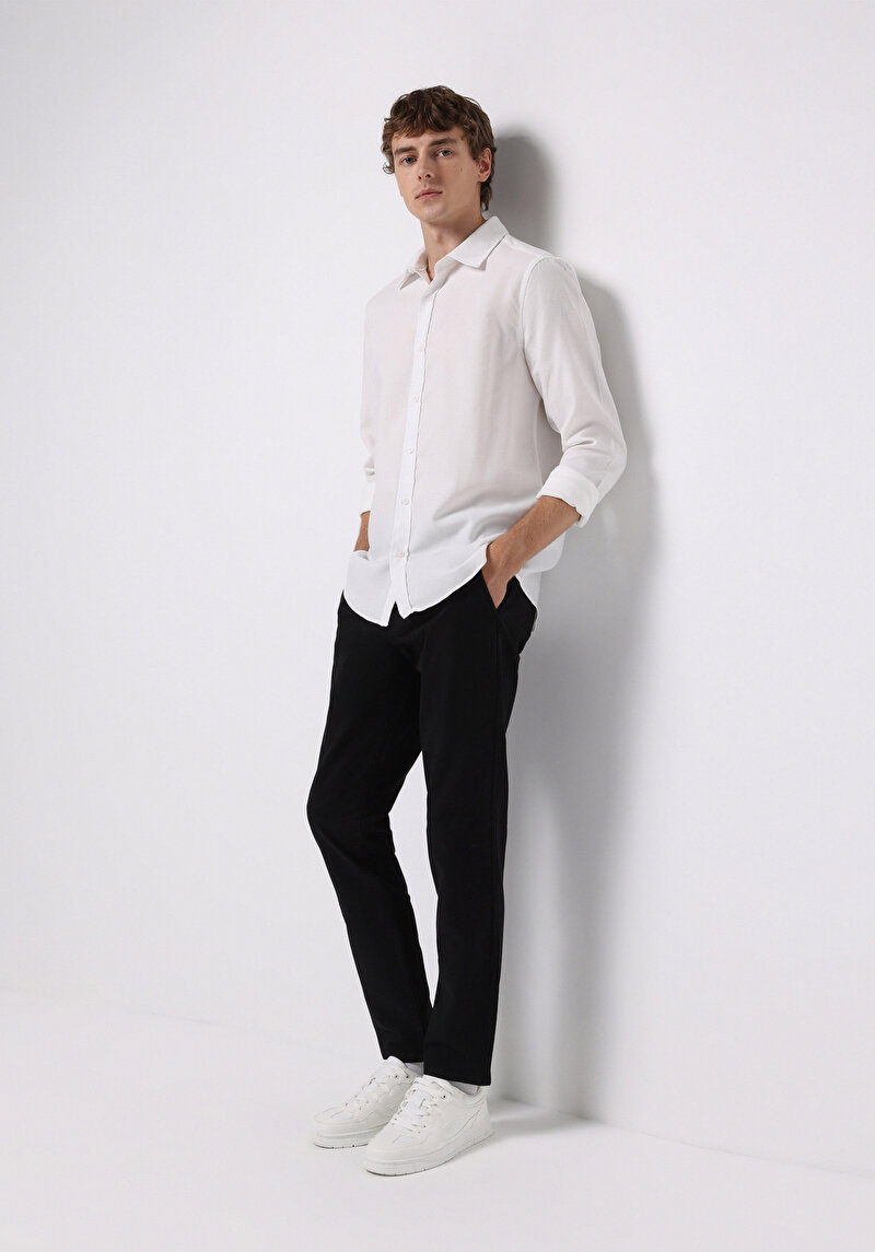 Imagine a Pantaloni De Barbati Negru Slim Fit  Cl1049749