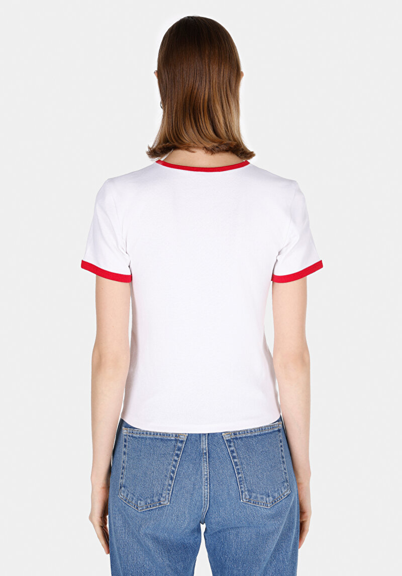 Afișați detalii pentru Tricou Cu Maneca Scurta De Dama Alb Slim Fit  Cl1073533