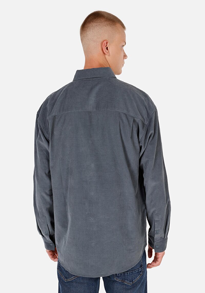 Imagine a Cămașă Comfort Fit Neck Drept Cămașă Verde Manșon Lung Bărbați