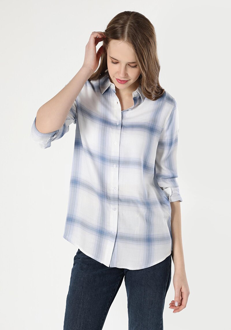 Imagine a Camasa Cu Maneca Lunga De Dama Albastru   Cl1062246