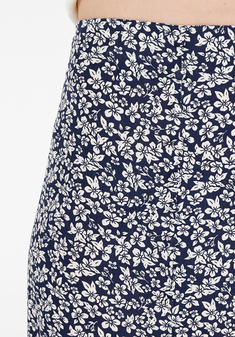 Afișați detalii pentru Fusta Midi Floral Cu Fermoar Pentru Femei Fustă Bleumarin