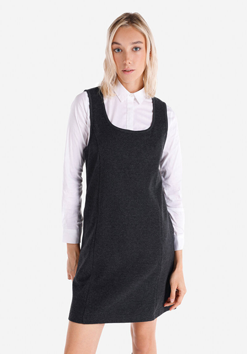 Afișați detalii pentru Regular Fit Rochie Fără Mâneci Antracit Pentru Femei