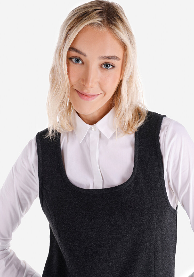 Afișați detalii pentru Regular Fit Rochie Fără Mâneci Antracit Pentru Femei