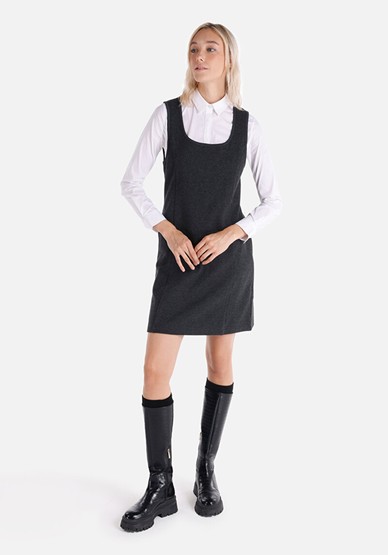 Afișați detalii pentru Regular Fit Rochie Fără Mâneci Antracit Pentru Femei