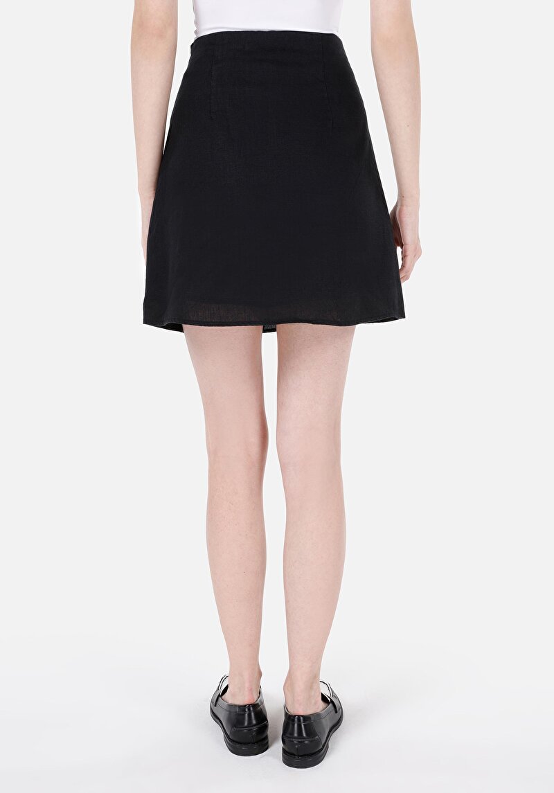 Afișați detalii pentru Mini Fustă Cu Fermoar Plat Fustă Neagră Pentru Femei