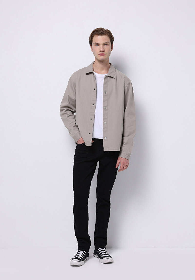 Imagine a Blugi Negri Pentru Bărbați Cu Talie Dreaptă Cu Talie Dreaptă