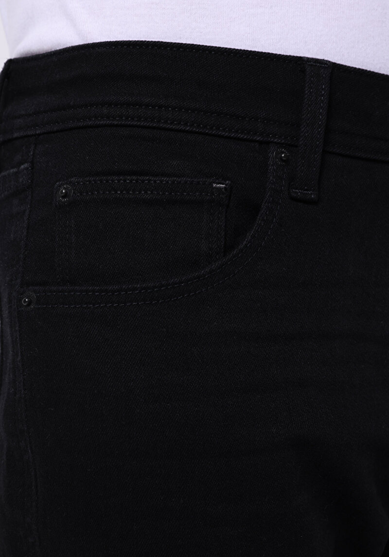 Afișați detalii pentru Blugi Negri Pentru Bărbați Cu Talie Dreaptă Cu Talie Dreaptă