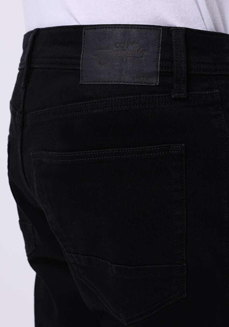 Afișați detalii pentru Blugi Negri Pentru Bărbați Cu Talie Dreaptă Cu Talie Dreaptă