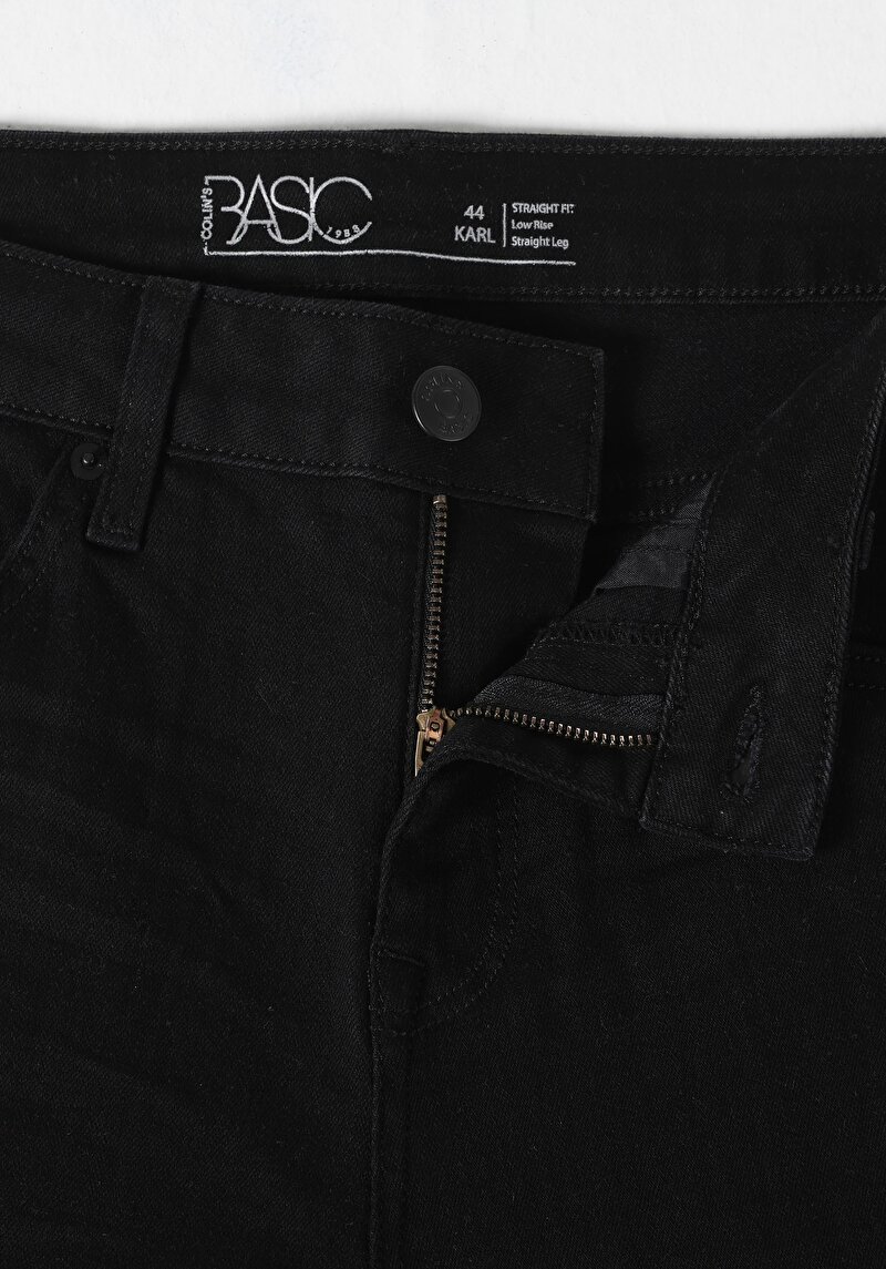 Afișați detalii pentru Blugi Negri Pentru Bărbați Cu Talie Dreaptă Cu Talie Dreaptă