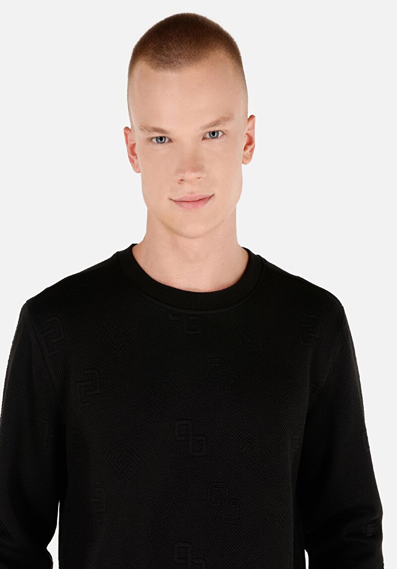 Afișați detalii pentru Tricou Cu Maneca Lunga De Barbati Negru Regular Fit  Cl1070119