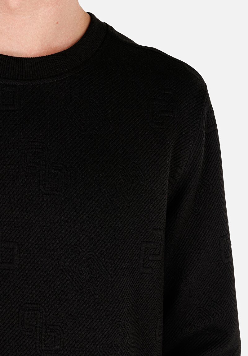 Afișați detalii pentru Tricou Cu Maneca Lunga De Barbati Negru Regular Fit  Cl1070119