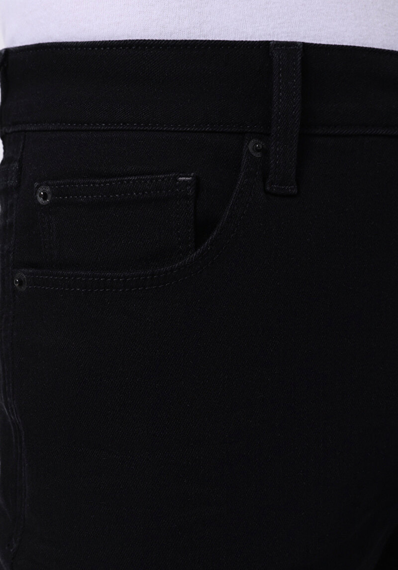 Afișați detalii pentru Blugi Negri Pentru Bărbați Cu Talie Joasă Și Talie İngustă Slim Fit