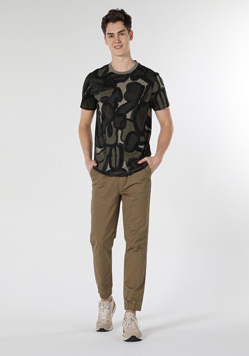 Imagine a Tricou Cu Maneca Scurta De Barbati Kaki Regular Fit Cl1059401