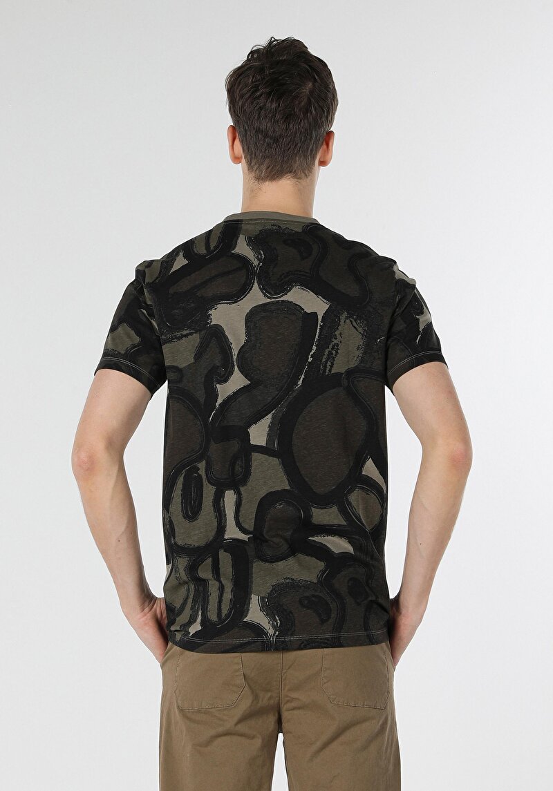 Imagine a Tricou Cu Maneca Scurta De Barbati Kaki Regular Fit Cl1059401