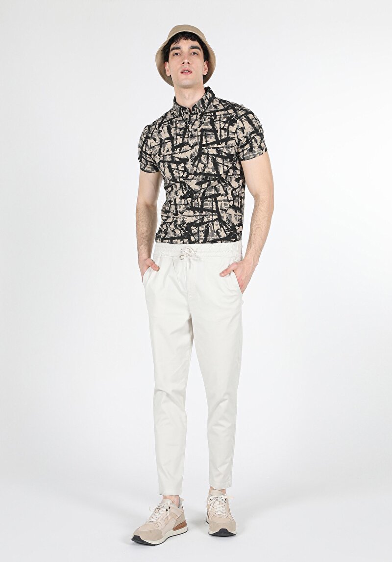 Imagine a Pantaloni De Barbati Alb Comfort Fit  Cl1057982