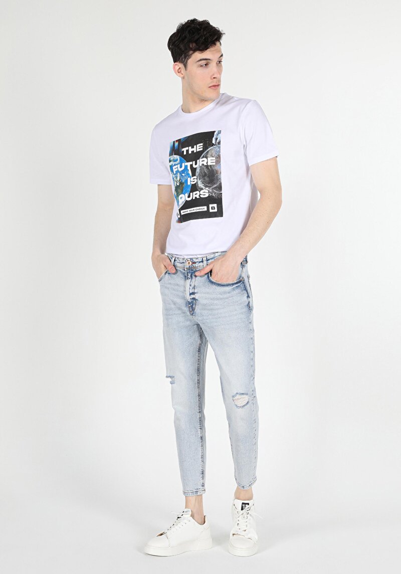 Imagine a Carrot Fit Drop Crotch Carrot Leg Blugi İndigo Pentru Bărbați