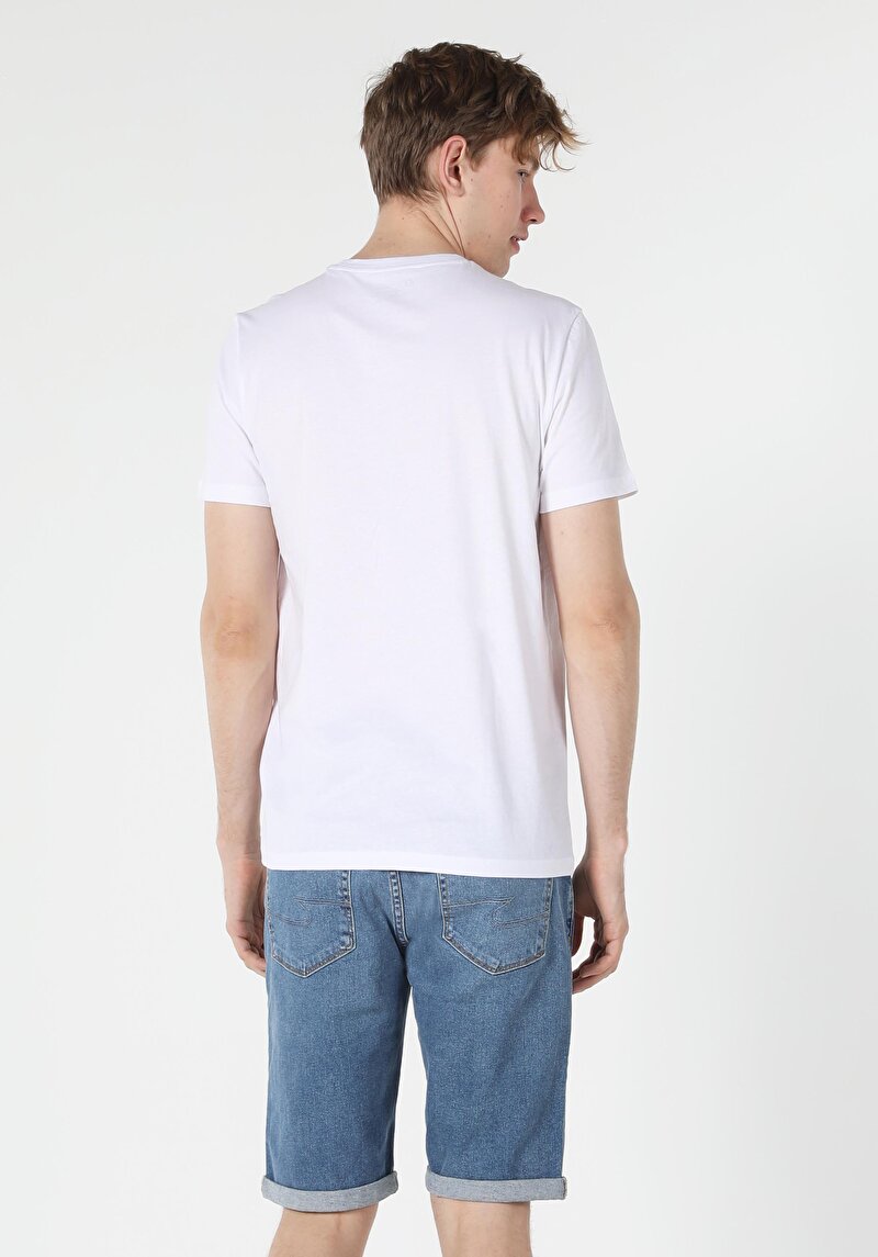 Afișați detalii pentru Tricou Cu Maneca Scurta De Barbati Alb Regular Fit  Cl1058025