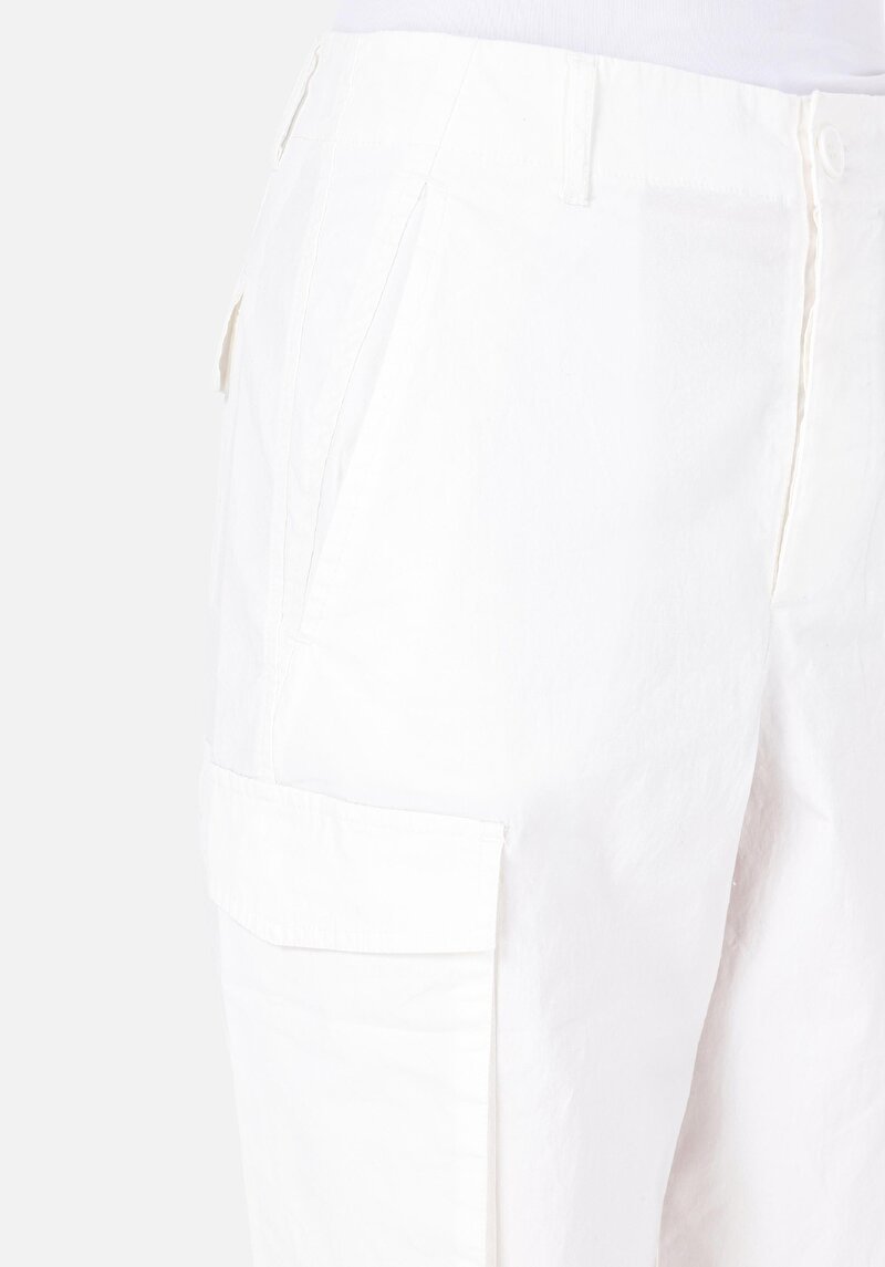 Afișați detalii pentru Regular Fit Talie Talie Pantaloni Largi Pantaloni Albi Pentru Femei