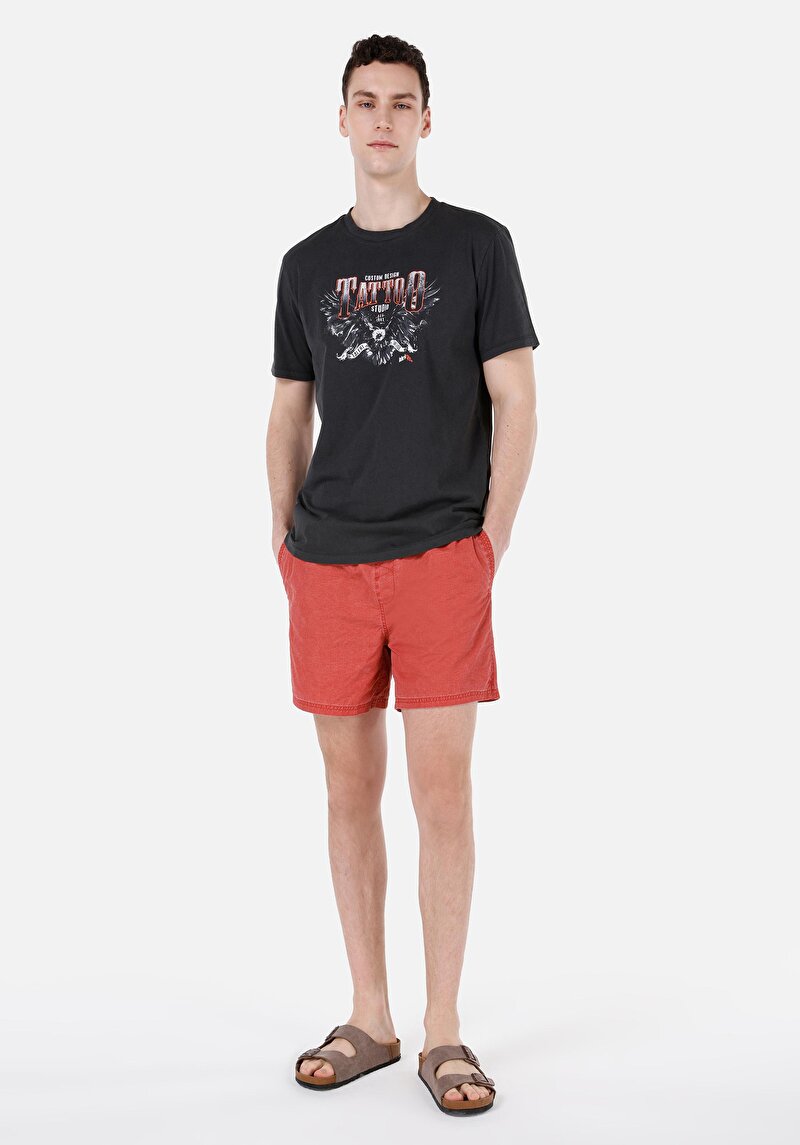 Imagine a Pantaloni Scurți De Baie Roșii Pentru Bărbați Slim Fit