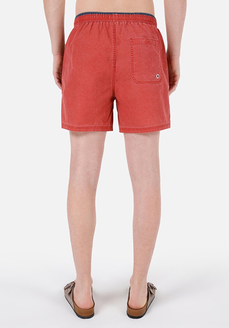 Afișați detalii pentru Pantaloni Scurți De Baie Roșii Pentru Bărbați Slim Fit