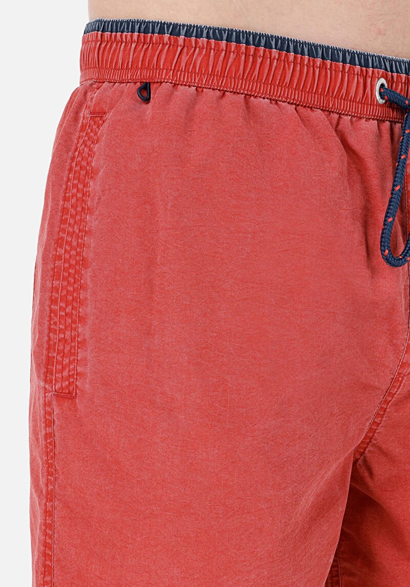 Afișați detalii pentru Pantaloni Scurți De Baie Roșii Pentru Bărbați Slim Fit