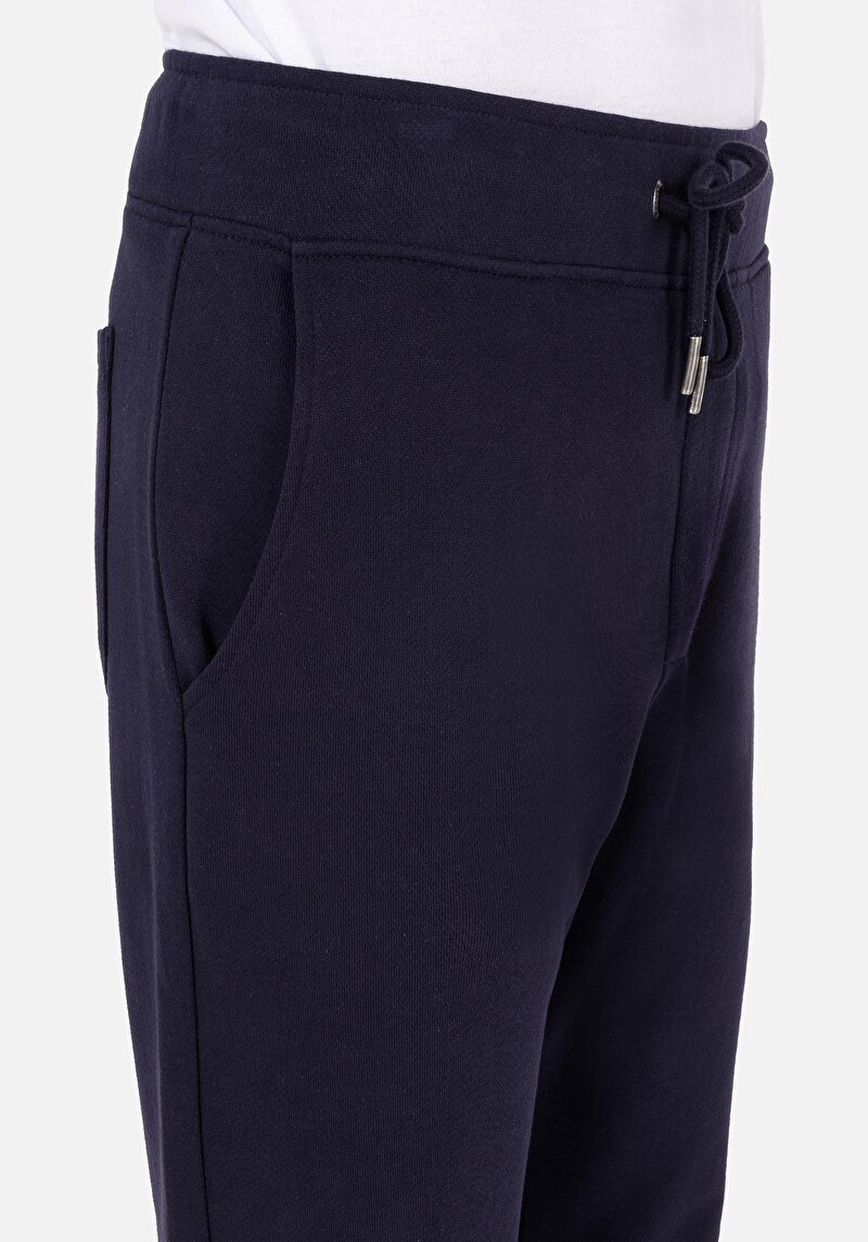 Afișați detalii pentru Pantaloni De Trening Slim Fit Mid Waist Drept Albastru Marin Pentru Bărbați