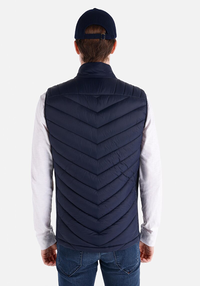 Imagine a Vestă Slim Fit Bleumarin Pentru Bărbați