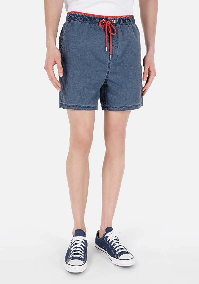 Imagine a Pantaloni Scurți De Baie Albaștri Pentru Bărbați Slim Fit