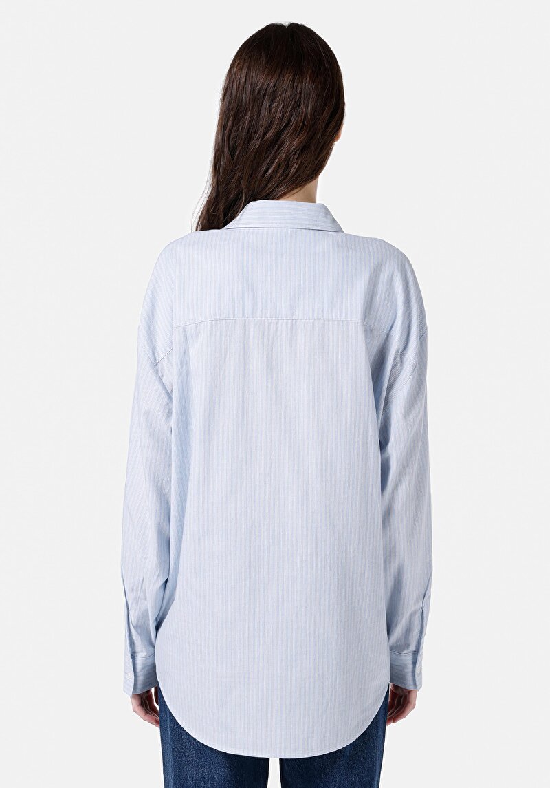 Imagine a Camasa Cu Maneca Lunga De Dama Albastru Regular Fit Cl1065662