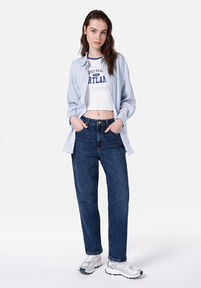 Afișați detalii pentru Camasa Cu Maneca Lunga De Dama Albastru Regular Fit  Cl1065662