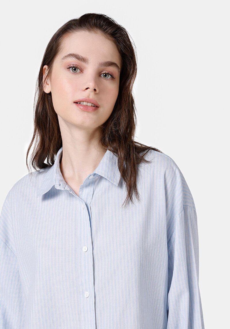 Afișați detalii pentru Camasa Cu Maneca Lunga De Dama Albastru Regular Fit  Cl1065662