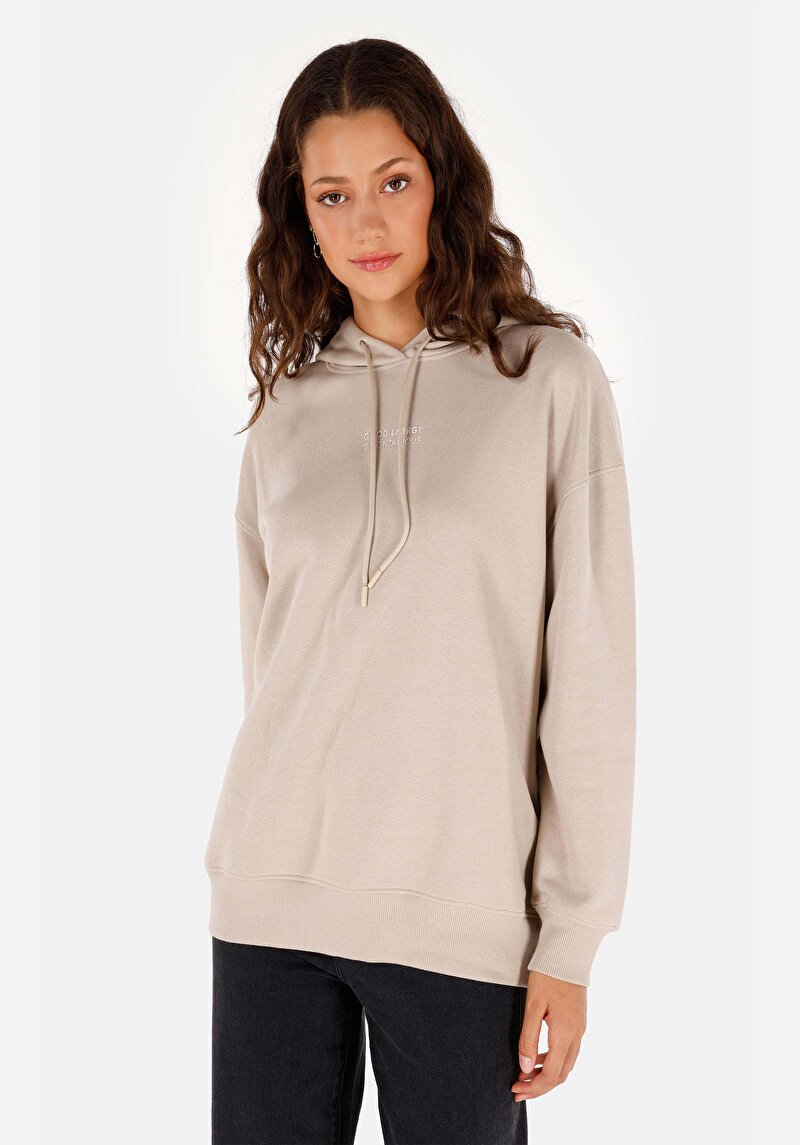 Imagine a Hanorac / Bluza De Dama Bej Comfort Fit Cl1070191