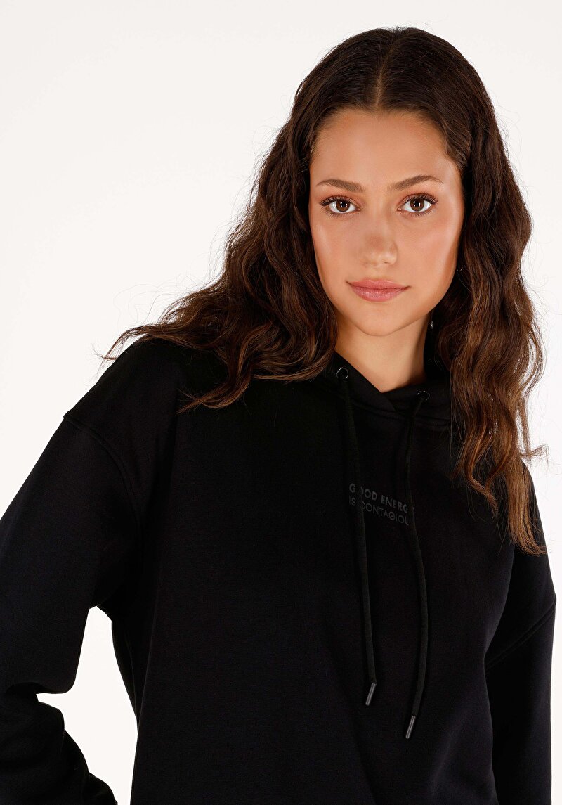 Imagine a Hanorac / Bluza De Dama Negru Comfort Fit Cl1070191