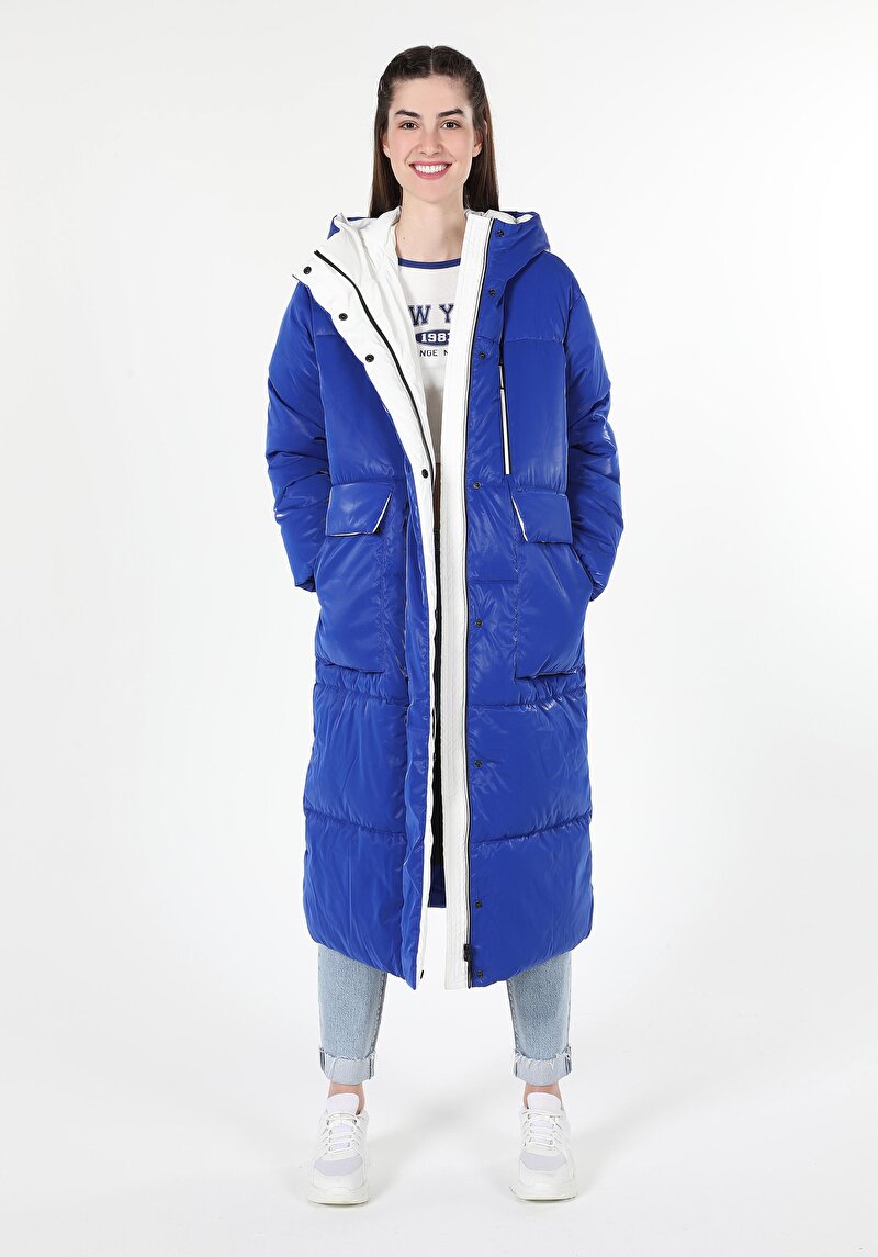 Imagine a Palton De Dama Albastru Regular Fit  Cl1060949