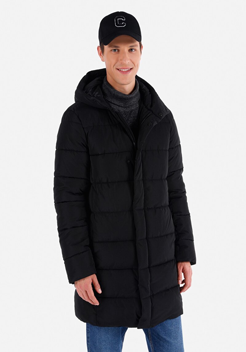 Imagine a Palton De Barbati Negru Regular Fit Cl1047519