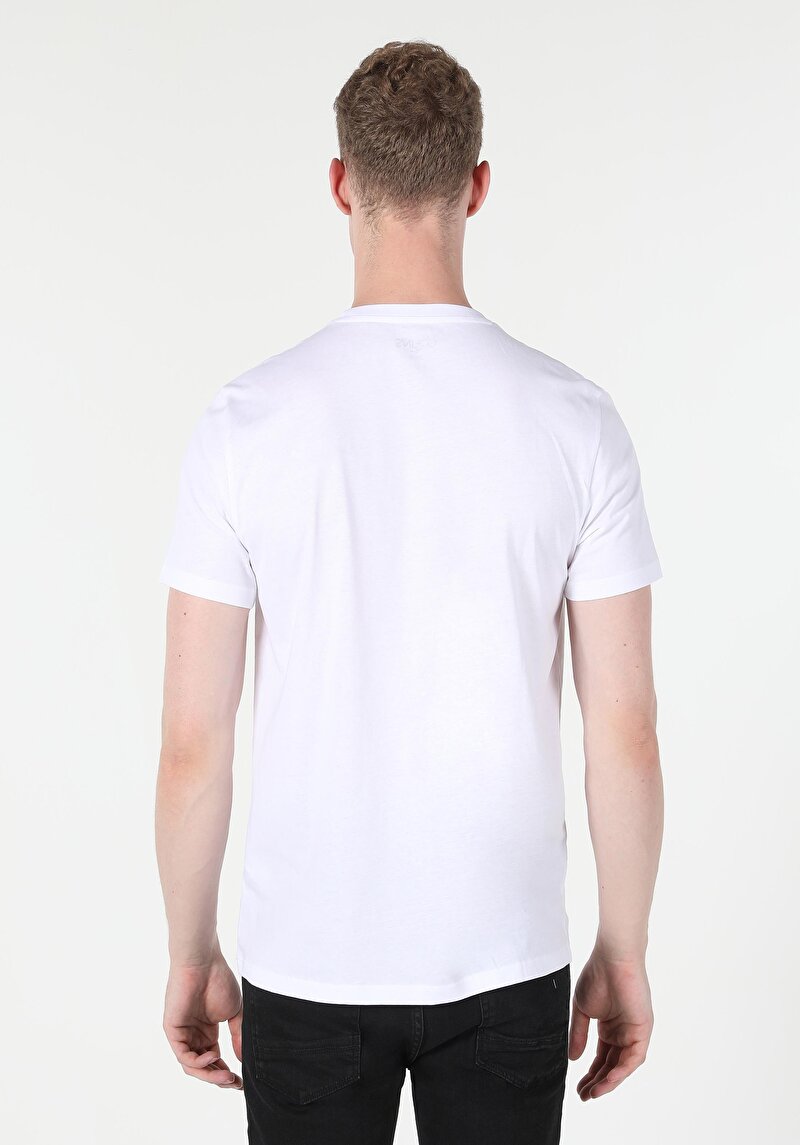 Imagine a Tricou Cu Maneca Scurta De Barbati Alb Regular Fit Cl1059602