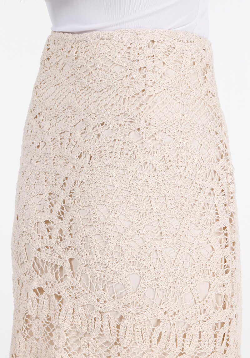 Afișați detalii pentru Regular Fit Jacquard Fermoar Fustă Ecru Pentru Femei